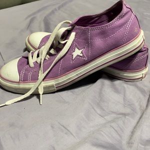 Purple low top one star converse